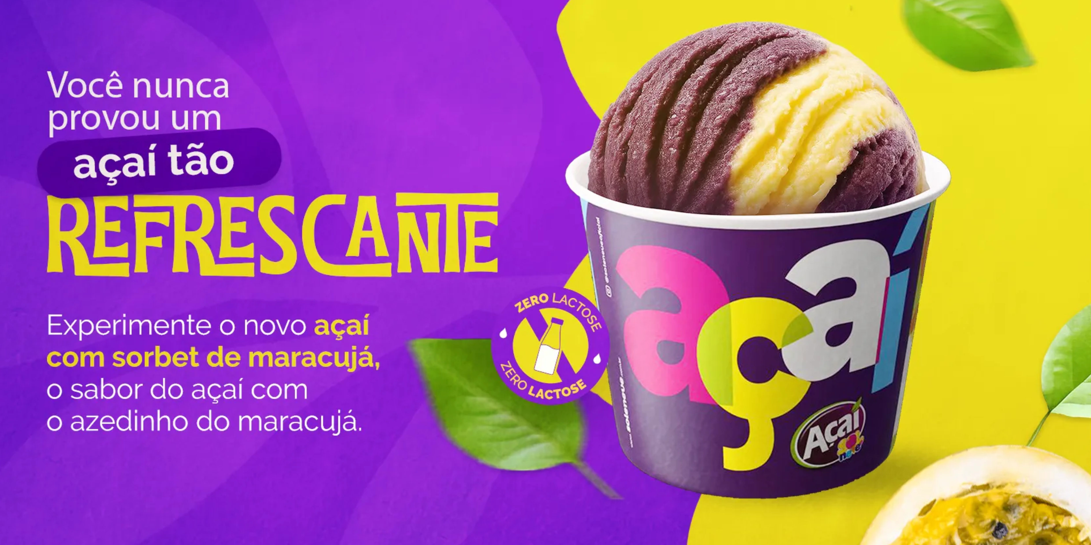Açaí com Sorbet de Maracujá